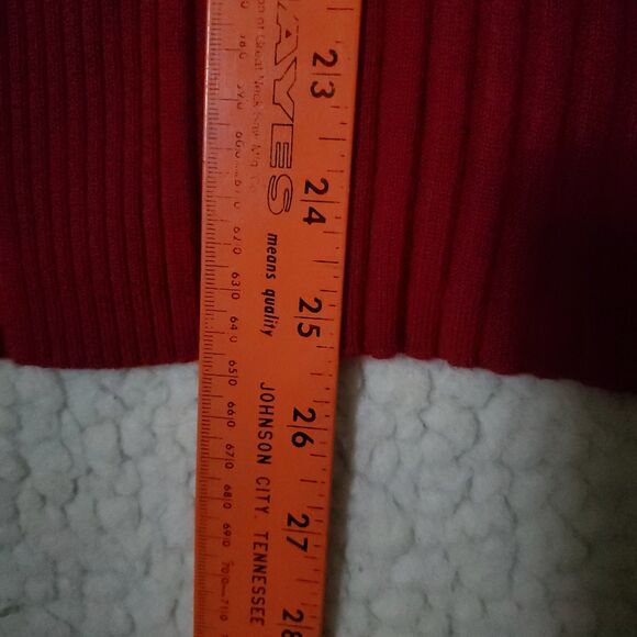 Red Ribbed Short Sleeved Sweater Cowl Collar Emma James Size XLarge - Picture 9 of 9
